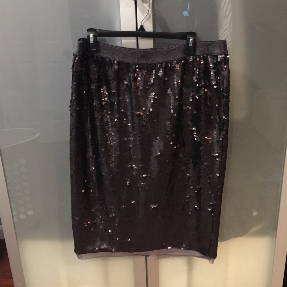 WhoWhatWear black sequined skirt